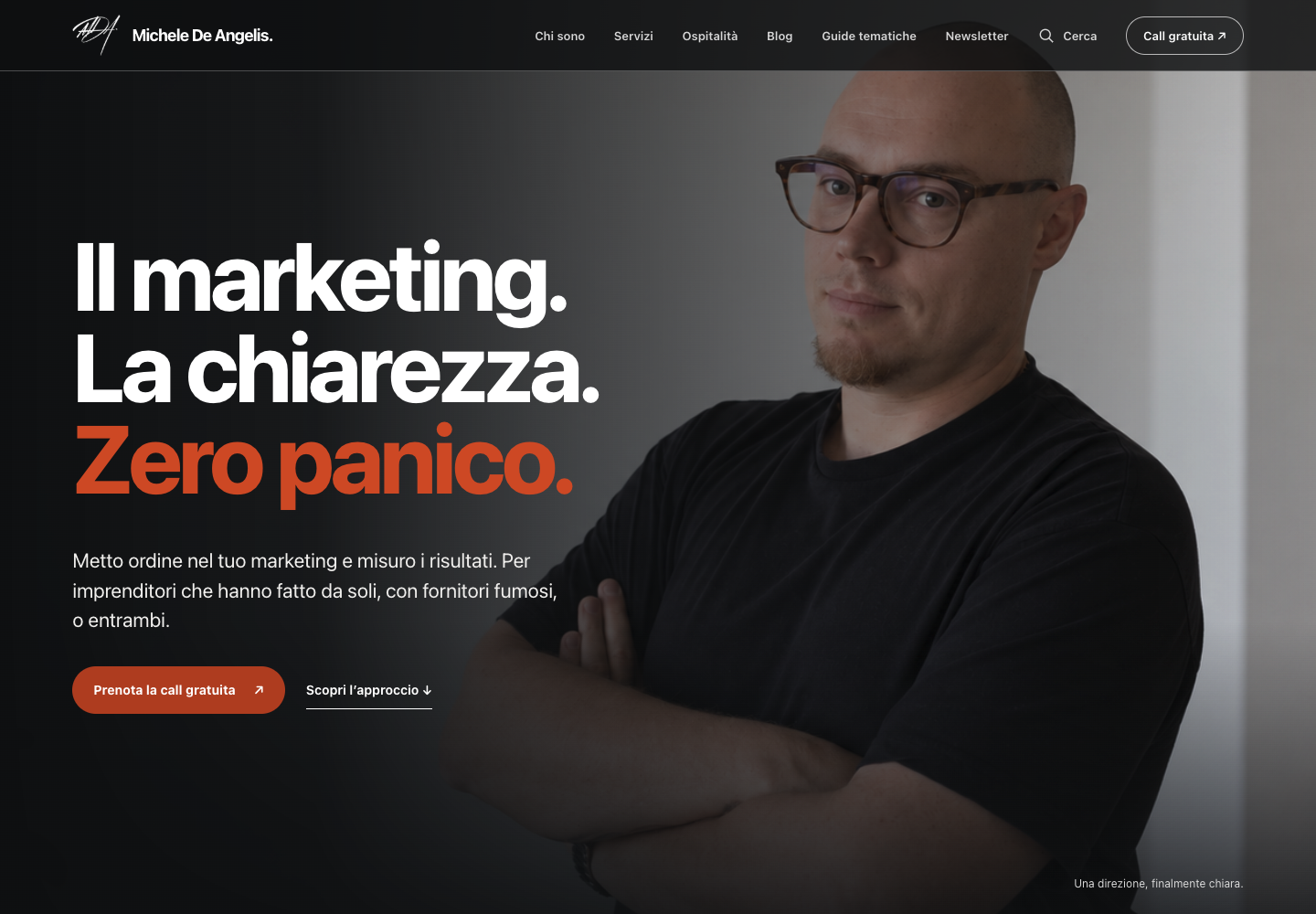 Homepage del sito di Michele De Angelis